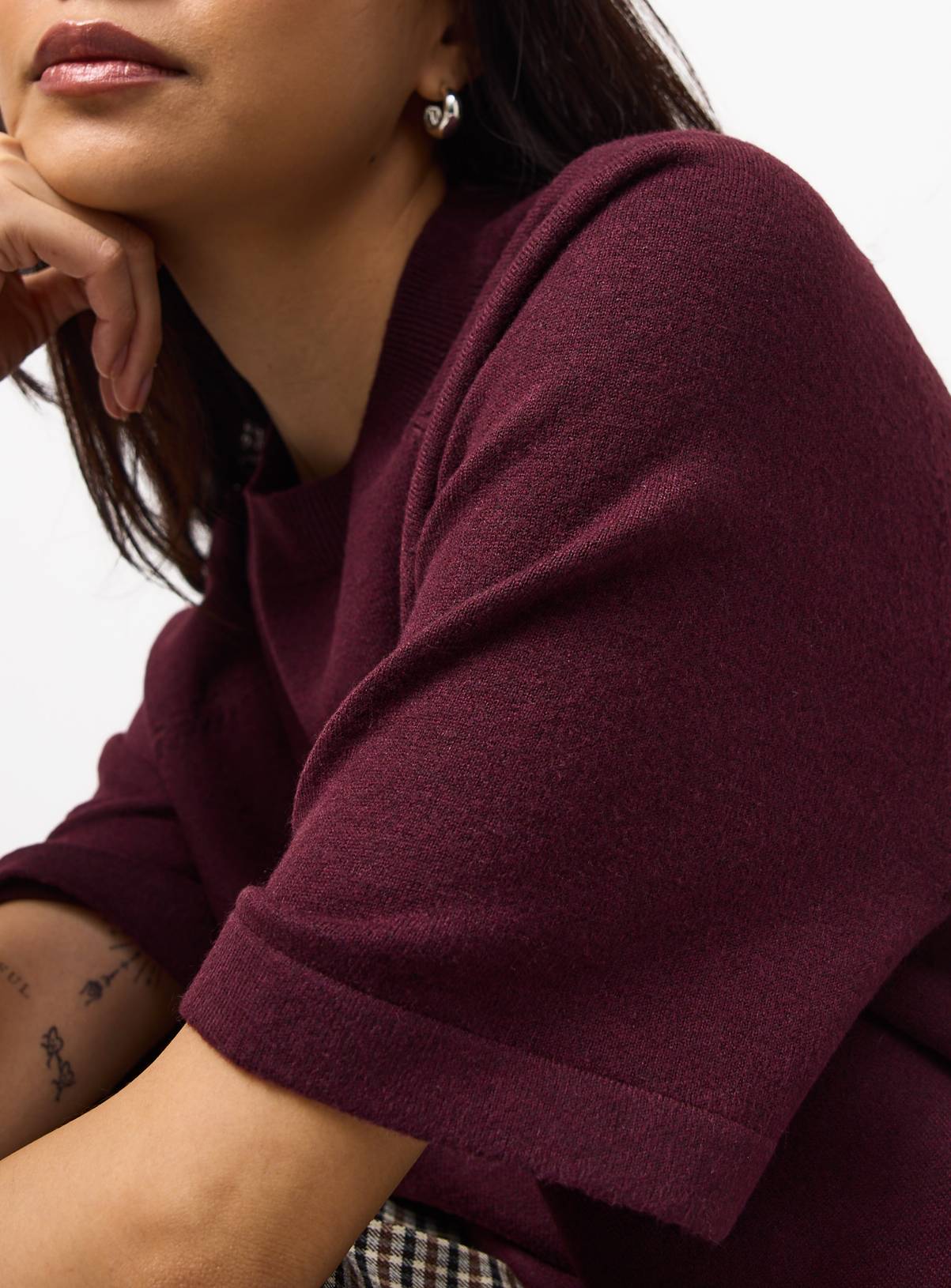 Dark Red Knitted T-Shirt 20 - Image 3